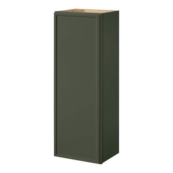 Hampton Bay Leyton 15 in. W x 12 in. D x 42 in. H Ready to Assemble Plywood Slim Shaker Wall Kitchen Cabinet in Fern Green