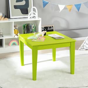 Kids Square Table Green Indoor Outdoor Heavy-Duty All-Weather Activity Play Table Playcard