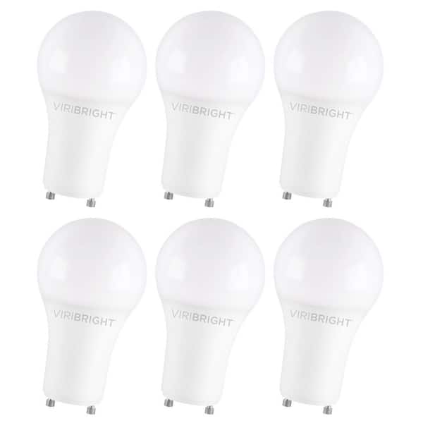 60-Watt Equivalent A19, 8-Watt Dimmable Gu24 Bi-Pin Base LED Light Bulbs 4000K (12-Pack)