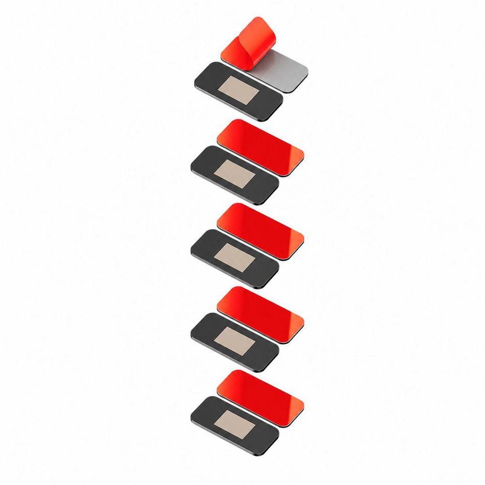 Ultra Thin Stainless Steel Magnetic Door Latch Black Finish Easy Install Adhesive Cabinet Door Catch 5-Pack