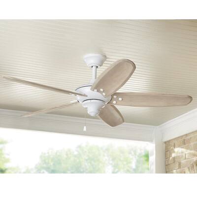 Altura 48 in. Matte White Wi-Fi Enabled Smart Ceiling Fan with Remote Control Works with Google Assistant and Alexa