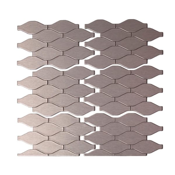 Aspect Wavelength Matted 6 in. x 4 in. Metal Decorative Tile Backsplash in Stainless
