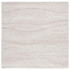 Metro Natural/Ivory 6 ft. x 6 ft. Abstract Waves Square Area Rug