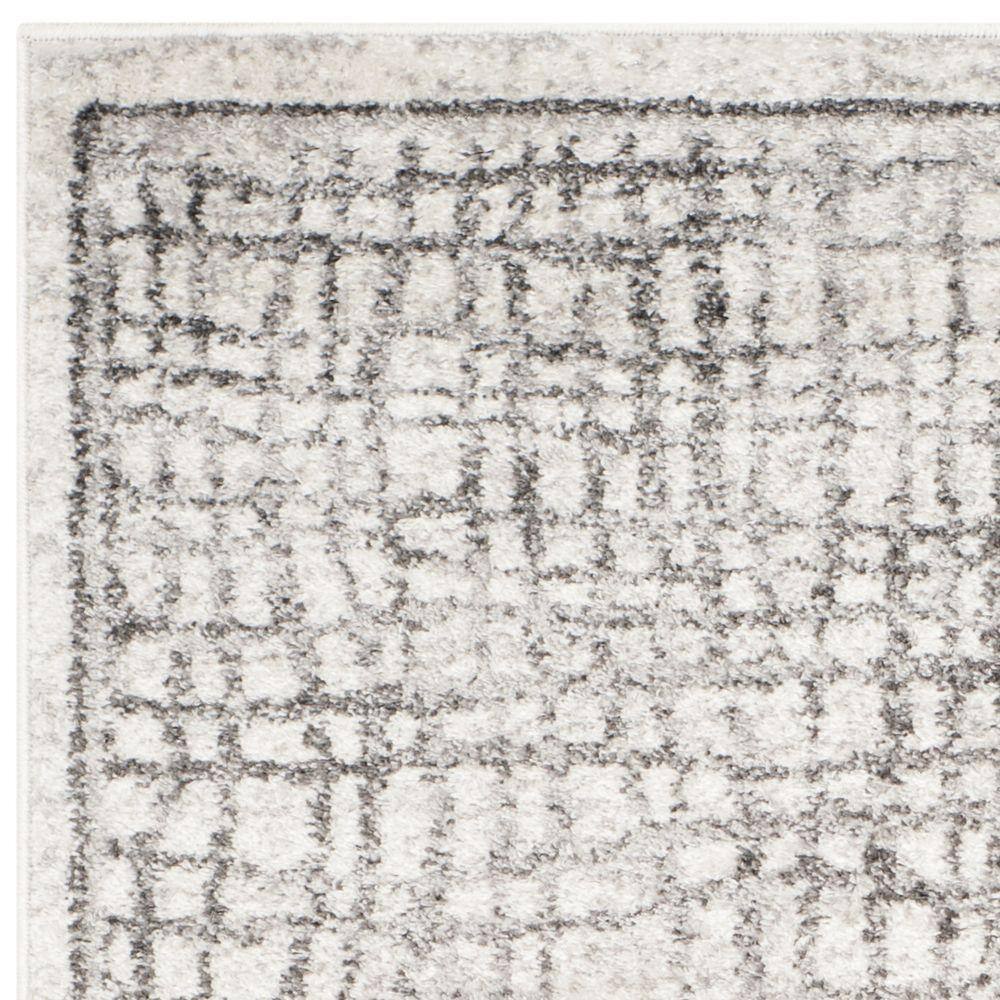 Ivory and Silver Rectangular Synthetic Area Rug, 4' x 6'