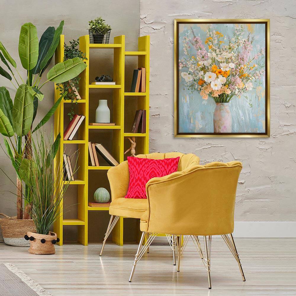 Orange & White Flower Arrangement by Franklyn Gregory Gold Floater Frame Nature Graphic Art Print 31 in. x 25 in. price history on PriceWatchPro