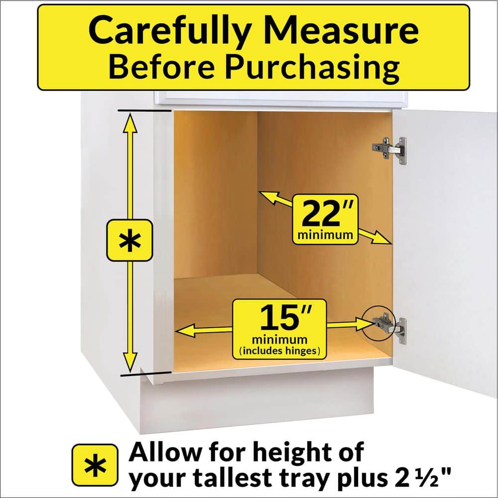 Pull Out Cutting Board, Cookie Sheet, Baking Pan Organizer, Lifetime Ltd. Warranty, 14W x 21D, Chrome