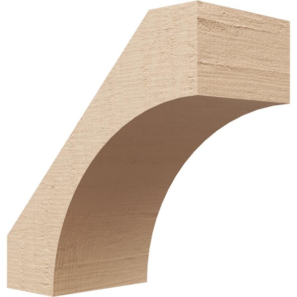 Ekena Millwork 5 in. x 10 in. x 10 in. Westlake Rough Cedar Woodgrain Timberthane Polyurethane Knee Brace, Primed