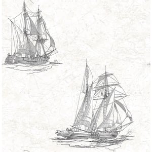 Hudson Bay Ivory Nautical Ivory Wallpaper Sample