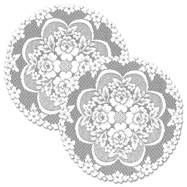 Heritage Lace Victorian Rose 19 In, Round Lace Table Runner