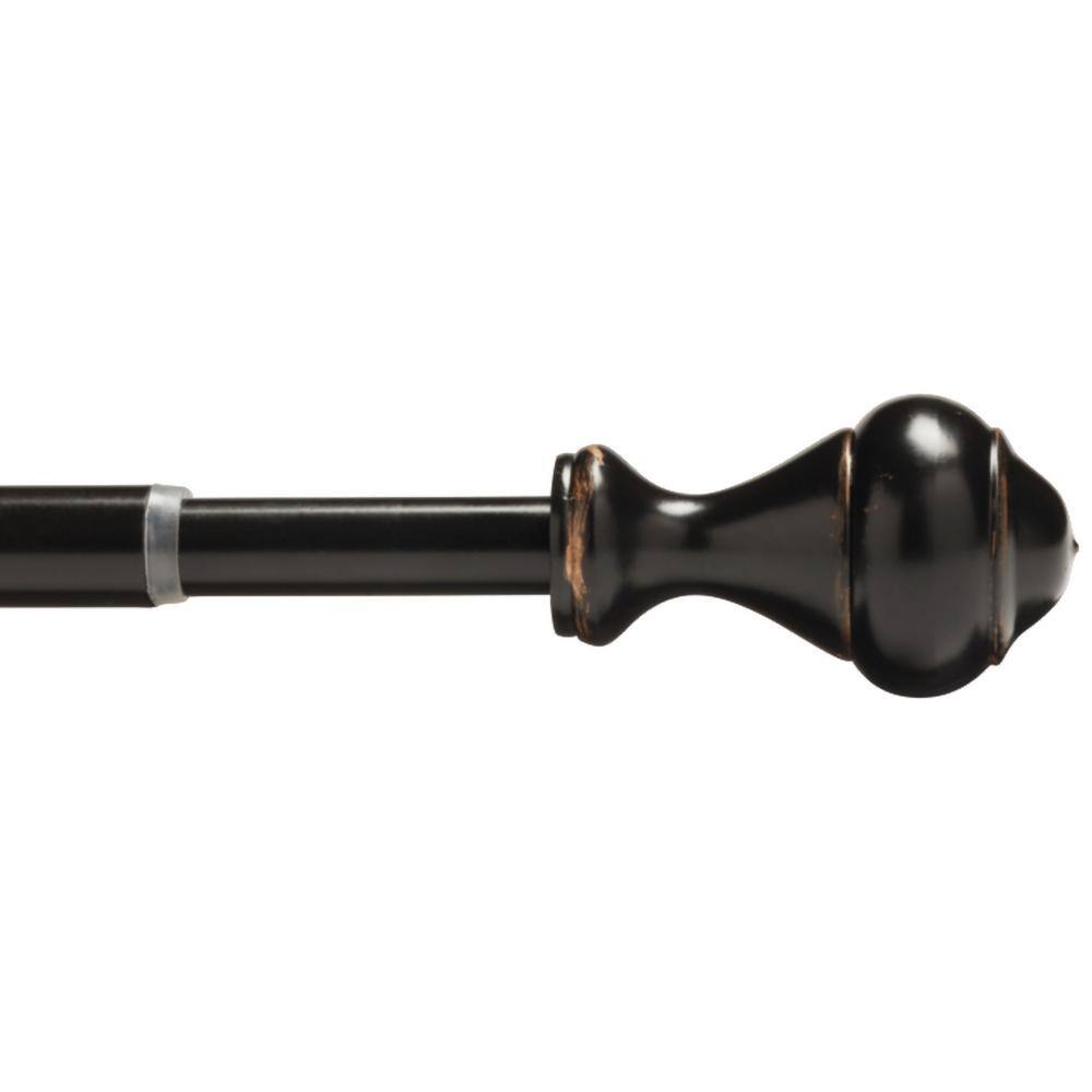28 in. 48 in. Single Curtain Rod in Oil Rubbed Bronze with Finial 946544 The Home Depot