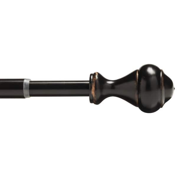 28 in. 48 in. Single Curtain Rod in Oil Rubbed Bronze with Finial