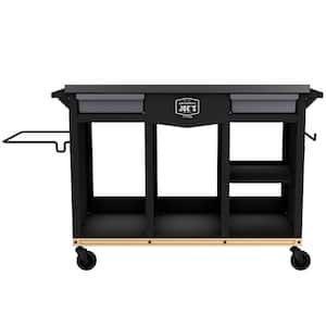 Black Deluxe Workstation Prep and Storage Outdoor Grill Cart