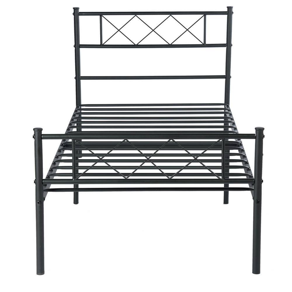 Kids Home Treats Single Bed In Black Metal Frame For Adults