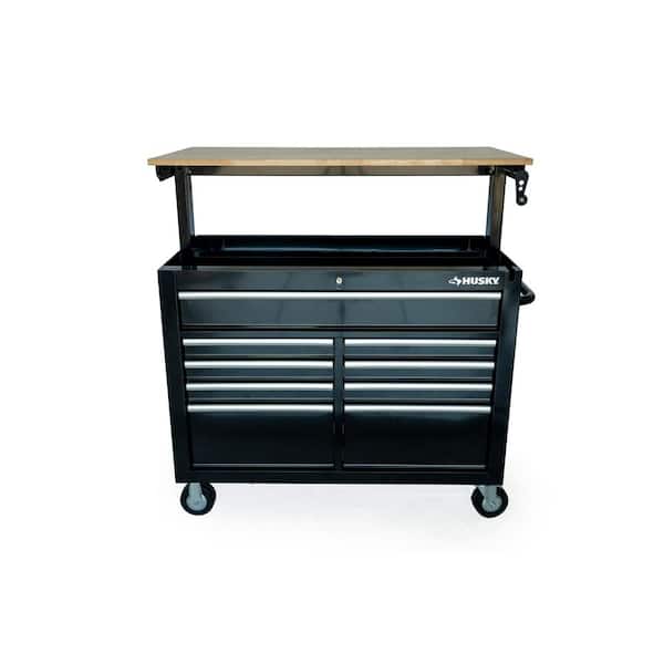 46 in. 9-Drawer Mobile Workbench in Black 46 in. 9-Drawer Mobile Workbench in Black