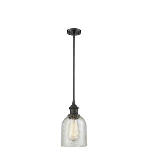 Caledonia 1-Light Oil Rubbed Bronze Bowl Pendant Light with Mica Glass Shade