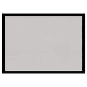 Jet Black Framed Grey Corkboard 29 in. x 21 in Bulletin Board Memo Board