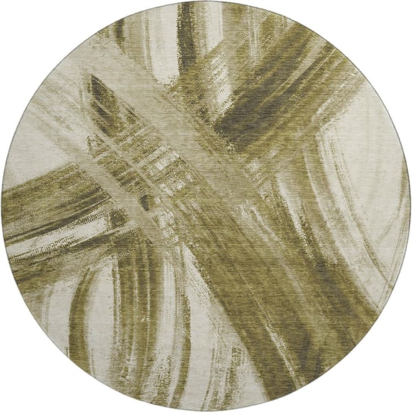 Addison Rugs Mayfield Premium Machine Washable Abstract AMF2421 Khaki 8 ...