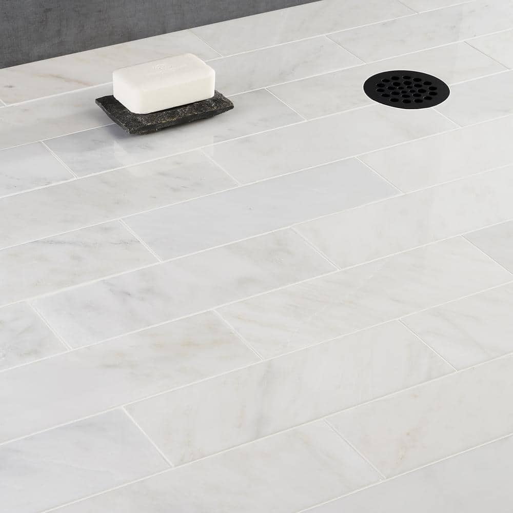 Eastern Asian Statuary White Marble Subway Tile