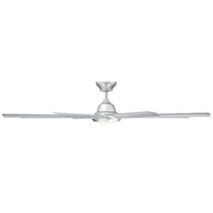 Hydra 96 in. LED Indoor/Outdoor Titanium Silver 8-Blade Smart Ceiling Fan with 3000K Light Kit and Wall Control