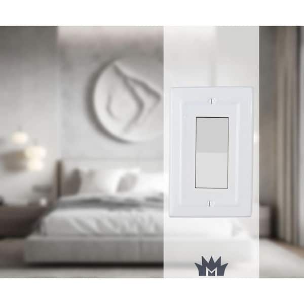 Architectural 1-Gang White Decorator/Rocker Metal Wall Plate (2-Pack)