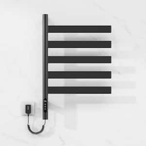 Rotary Model 5-Bar Plug-in 150-Watt Towel Warmer Smart Touch Screen Digital Display High waterproof level in Black