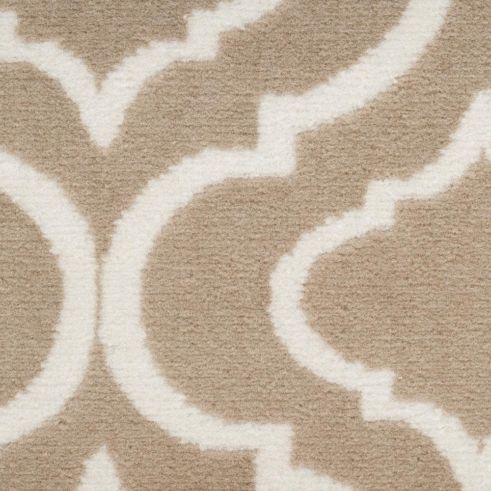 Taupe Synthetic Trellis Rectangular Area Rug 8' x 10'