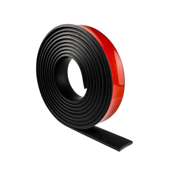 10L x 0.04 W x 0.4 in. H Self Adhesive Neoprene Rubber Edging Strip Solid Sheet Roll for Gaskets Seals Black 1 Pack