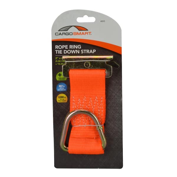 CargoSmart 2 in. x 6 in. 2000 lb Orange Rope Ring X-Track/E-Track Tie Down  Strap (1-Pack) 893 - The Home Depot