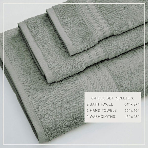 FRESHFOLDS Eucalyptus Soft Cotton Classic 6 Piece Towel Set