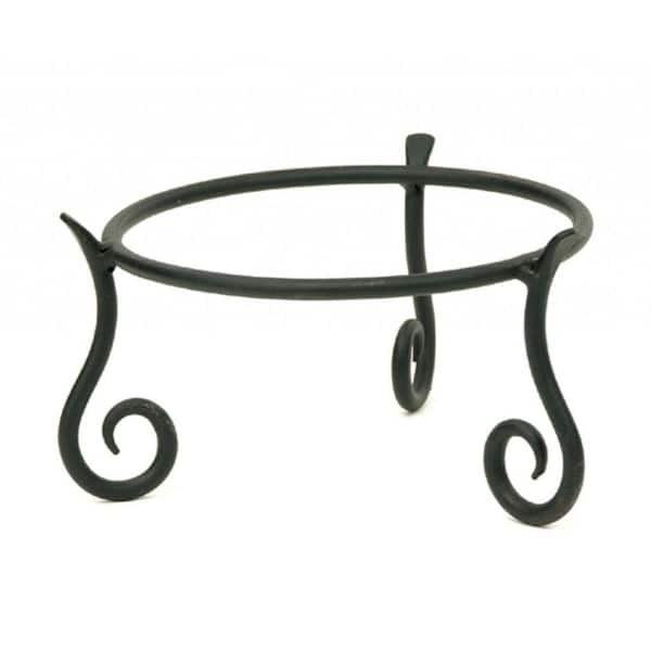 Versatile Short Stand for Planter, 10 in. W x 6 in. H Black Powder Coat Finish, Iron Decorative Pots