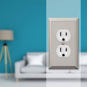 Metallic Polished Nickel 1-Gang Duplex Outlet Steel Wall Plate (4-Pack)