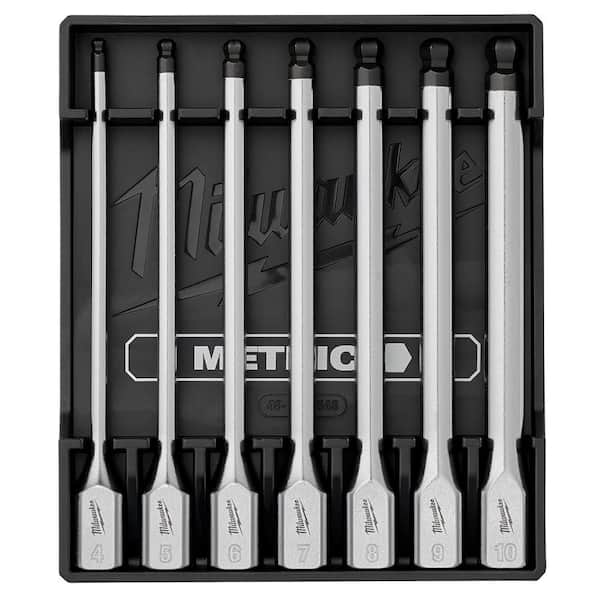 7pc 3/8" Drive Long Ball End Hex Bit Socket Set-Metric