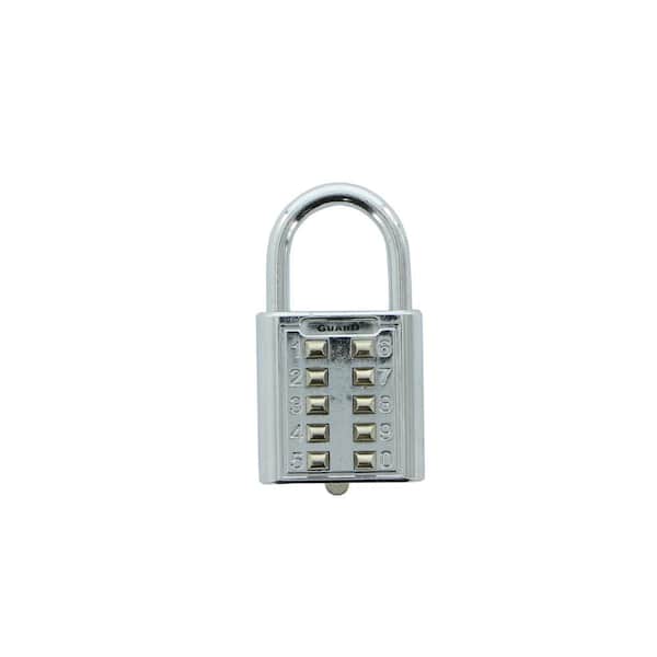 Unbranded 1-1/2 in. Chrome Push Button Combination Padlock with 10 Digits