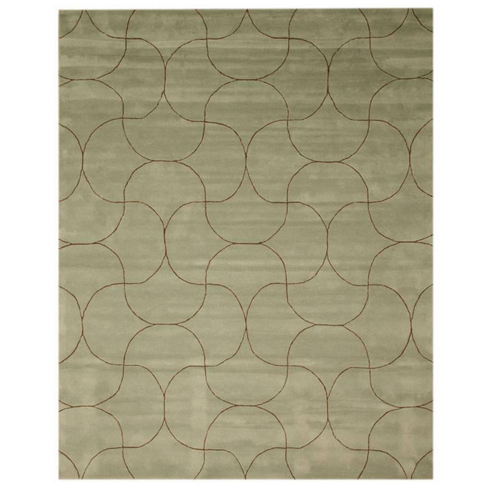 Transitional Tufted Blue Floral 5'x8' Wool Area Rug