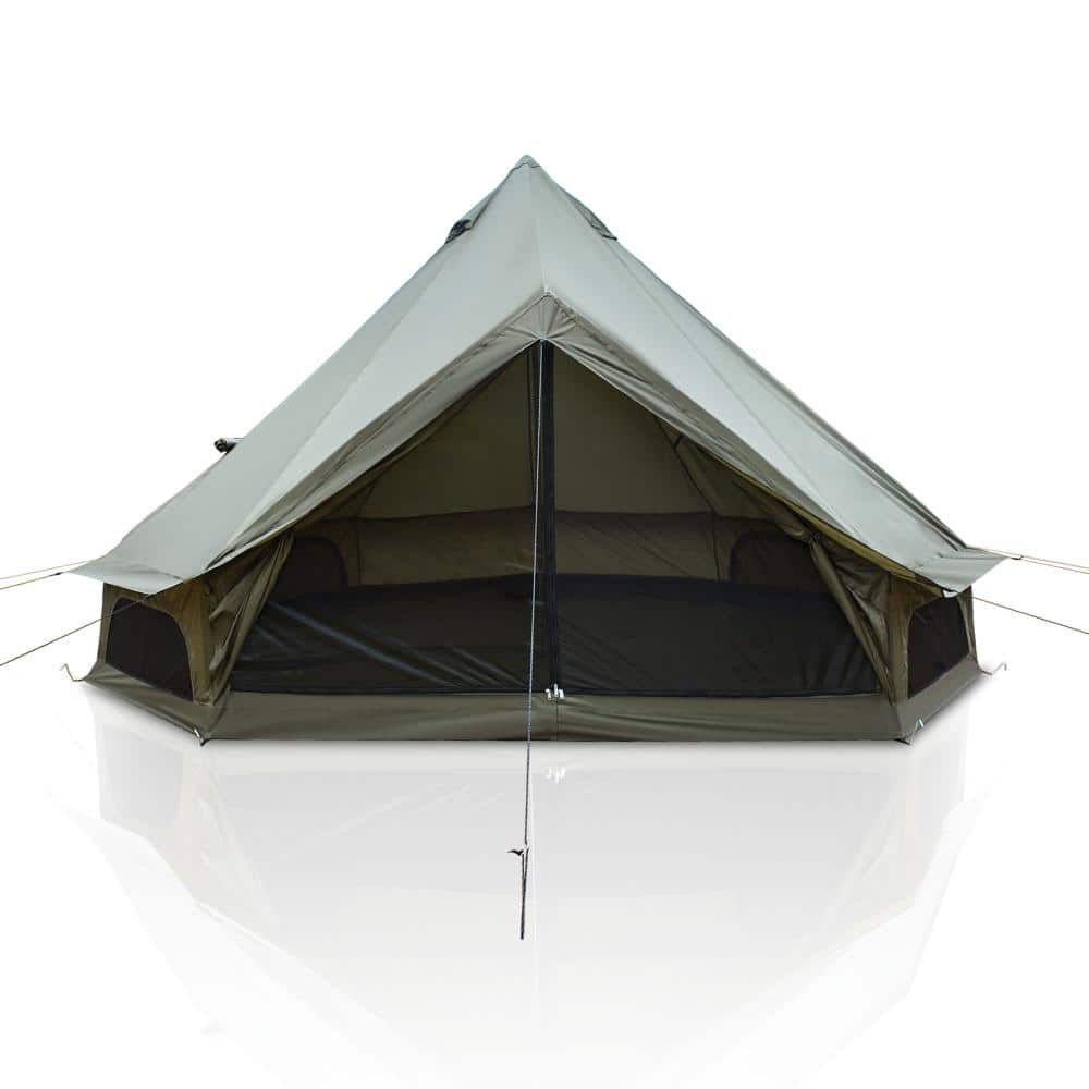 13.1 ft 4 Season Bell Tent, Green Waterproof Glamping Yurt Tent with Stove Jack for 8 Person Family Camping, Green price history on PriceWatchPro