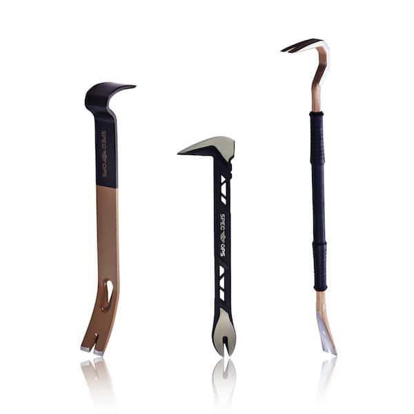 10 in. x 15 in. x 30 in. Nail Puller, Flat Pry Bar and Crowbar Hand Tool Set, High-Carbon Steel
