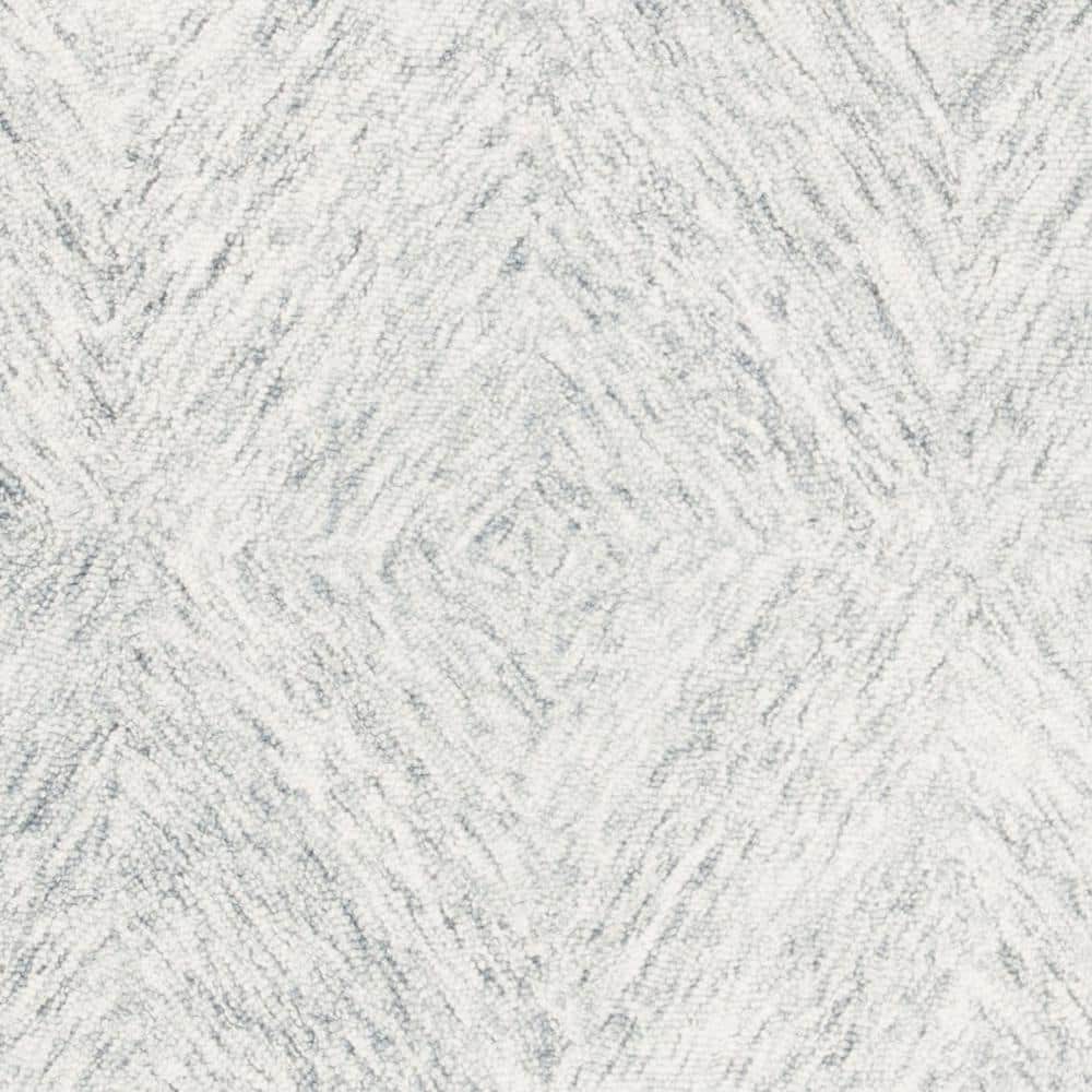Handmade Scandinavian Gray Wool Abstract Geometric Area Rug