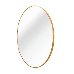 Gold 24 in. W x 24 in. H Classic Round Metal Framed Mirror