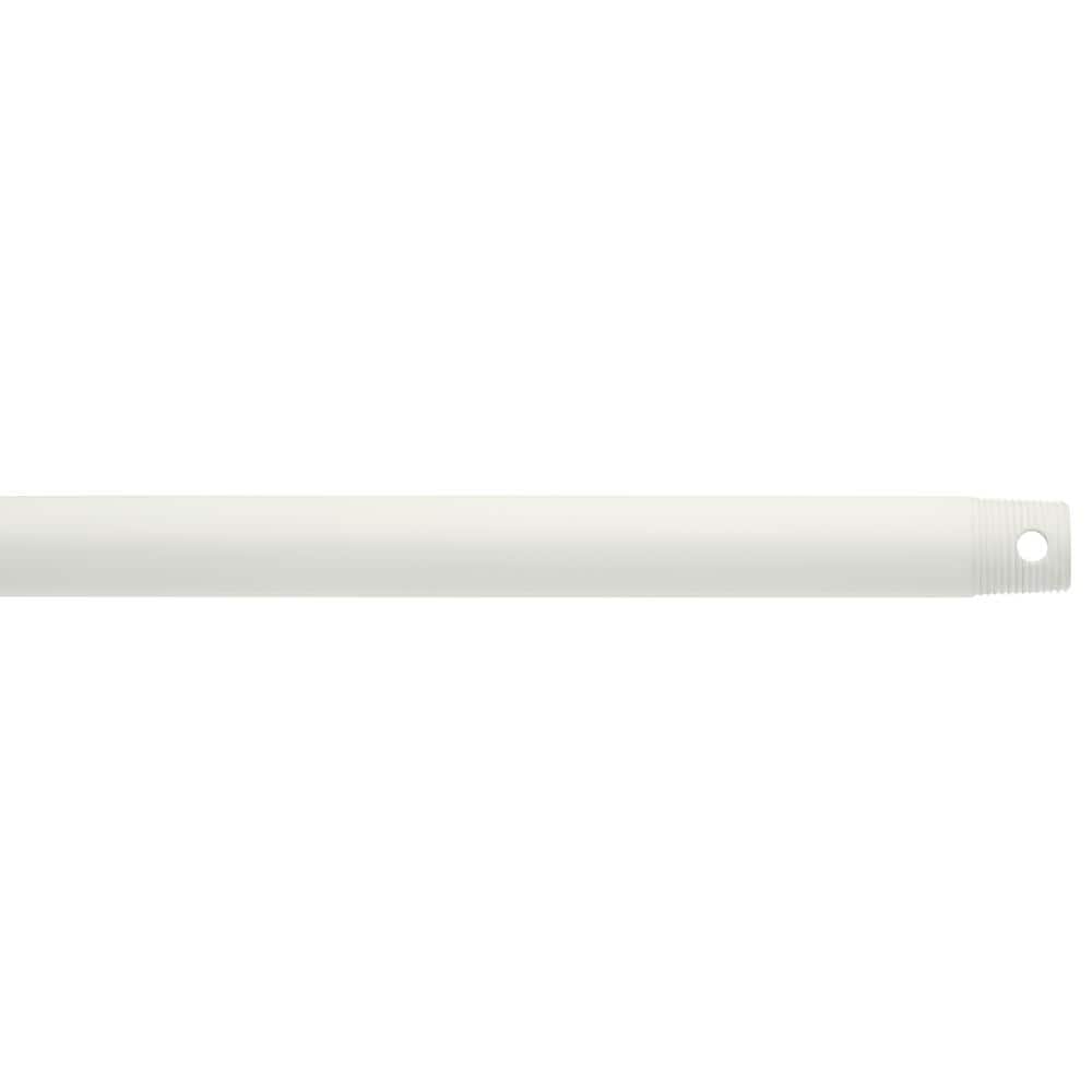 White 12-Inch Steel Fan Downrod for Modern Ceilings