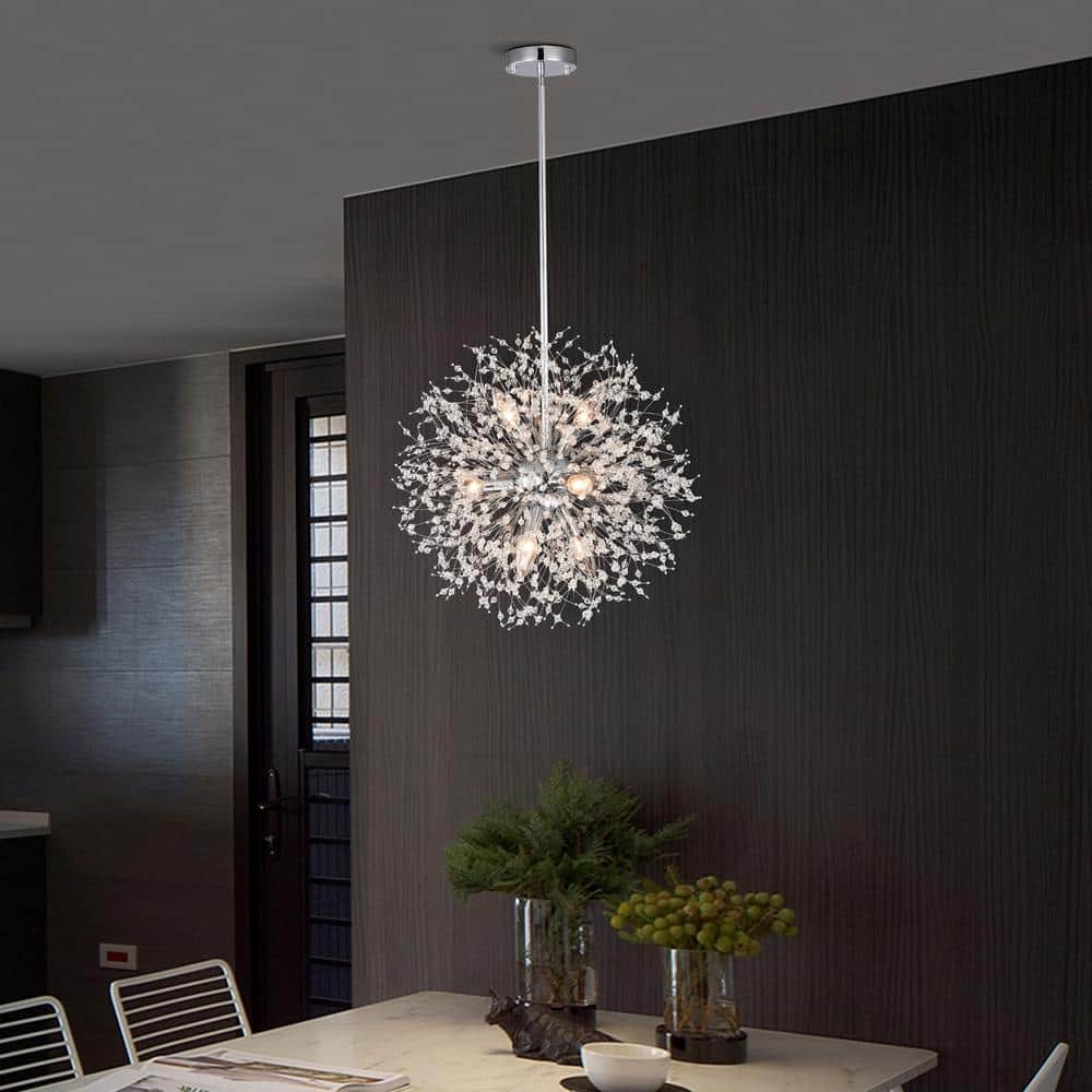 Viera 19.7'' Chrome Sputnik Globe Chandelier with Crystals