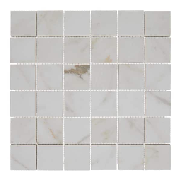 Daltile Marble Attache Lavish Golden Reverie Matte 4 in. x 4 in. Color Body Porcelain Mosaic Sample Tile