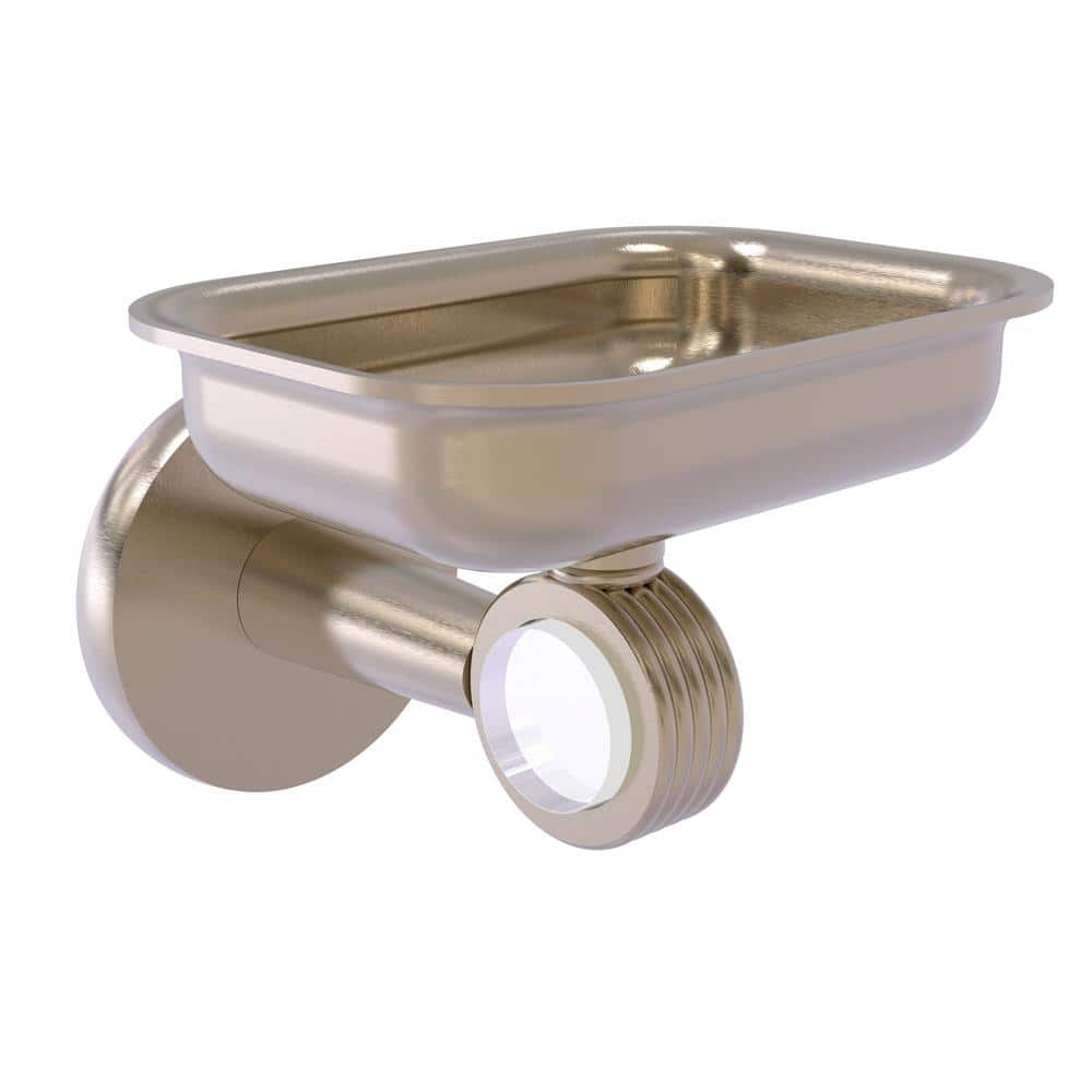 Allied Brass Clearview Wall Mounted Soap Dish Holder with Groovy Accents in Antique Pewter