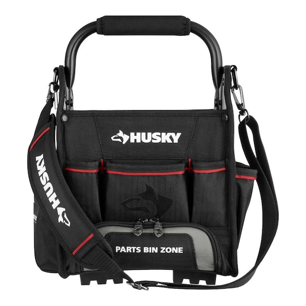 Husky 10 in. Tool Tote with Integrated Parts Bin Zone