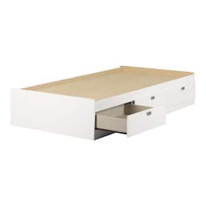 Spark 3-Drawer Twin-Size Storage Bed in Pure White