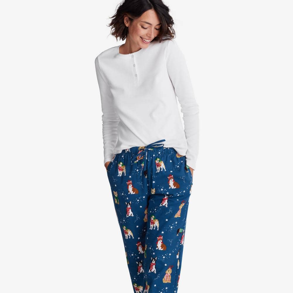 The Company Store Company Cotton Family Flannel Holiday Pup Women's