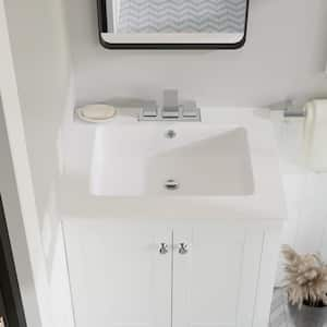 Voltaire 25 in. Vanity Top in Glossy White with 1-Basin