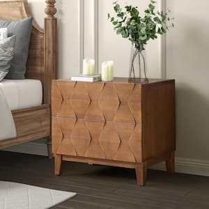 Diana Seadrift 2-Drawer Storage Nightstand with Adjustable Legs and Charging Station