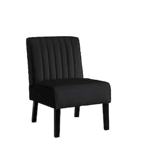 Evans Black Velvet Accent Chair (Set of 2)