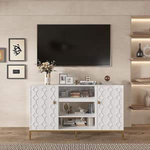 White TV Stand Fits TVs up to 60 to 70 in.