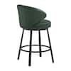 Green faux leather bar stool from the side.